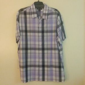 MICHAEL KORS SHORT SLEEVE SHIRT 2XB  PURPLE + GRAY